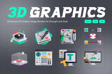 Graphic Design 3d Render - Design