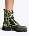 Combat Boots on Women's Legs with Skirt Mockup