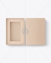 Empty Opened Kraft Box Mockup