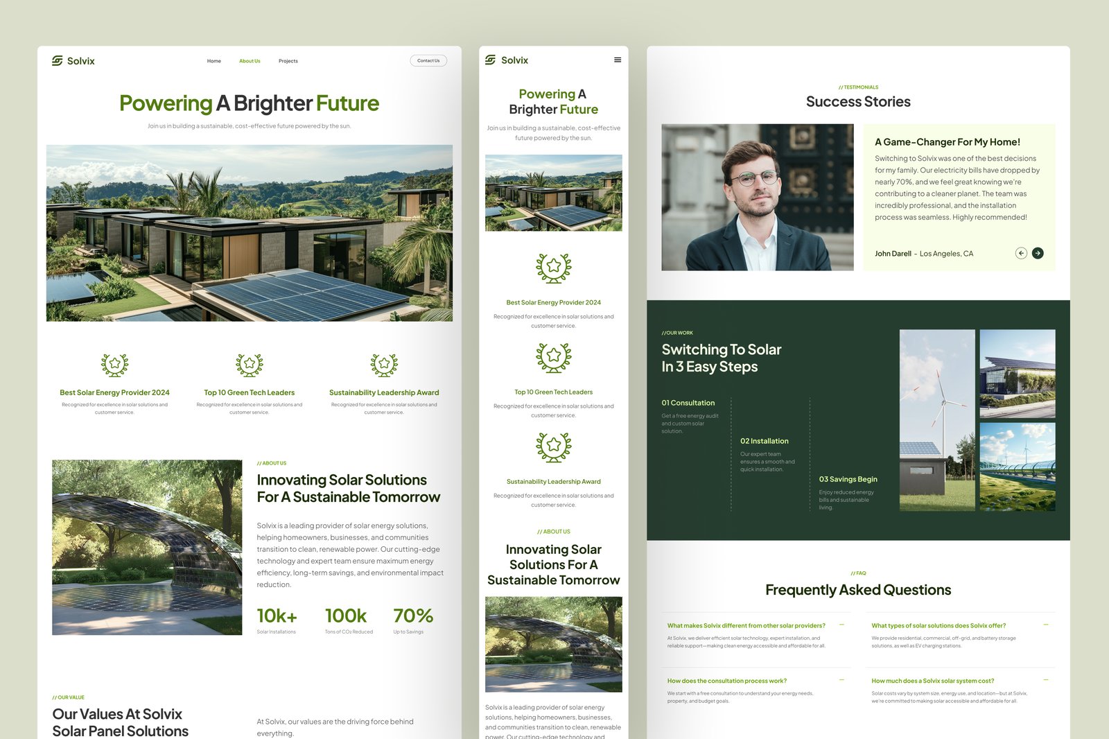 Solvix - Solar Panel Website