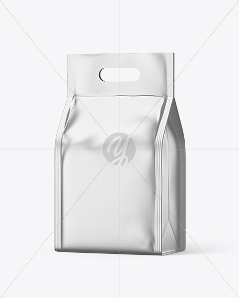 Metallic Coffee Bag Mockup – Half Side View