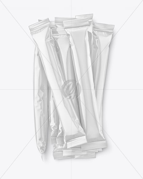 Glossy Stick Sachets Mockup