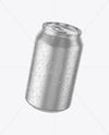 330ml Aluminium Can With Water Drops Mockup