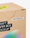 Kraft Paper Box Mockup – Half Side View (High-Angle Shot)