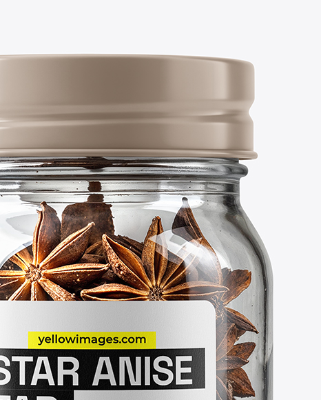 Glass Jar with Star Anise Mockup