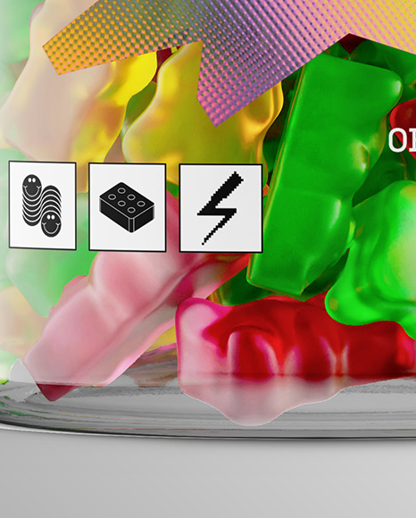 Gummy Bears Plastic Bottle Mockup