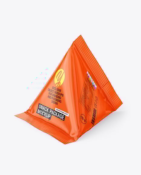 Glossy Triangular Package Mockup - Glossy+Bread+Package+Mockup+In+Packaging+Mockups+On+Yellow+Images