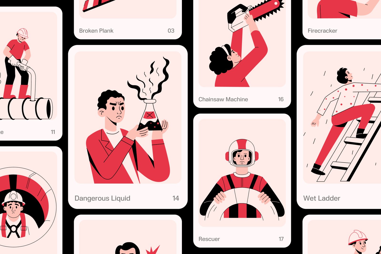 Danger Illustrations Art Set