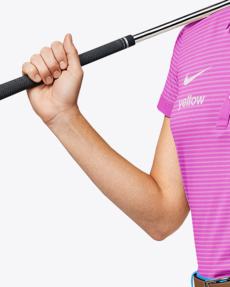 Woman Wearing Golf Shirt and Shorts Mockup