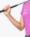 Woman Wearing Golf Shirt and Shorts Mockup