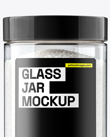 Plastic Jar with Coarse Sea Salt Mockup
