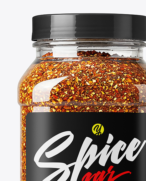 Plastic Jumbo Jar with Steak Seasoning Mockup