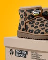 Pair of Women's UGG Boots with Shoe Box Mockup