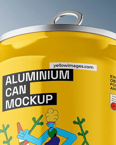 Aluminium Can With Glossy Finish Mockup