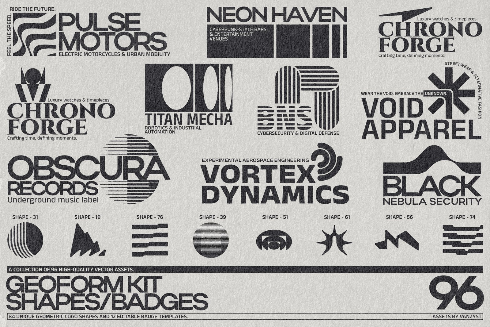 GeoForm Kit - 96 Shapes, Badges