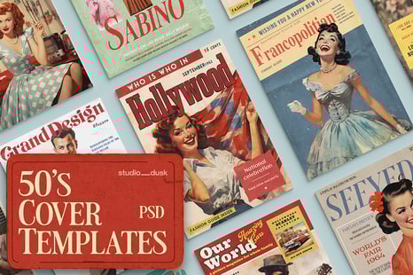 50's Magazine Cover Templates - Magazine Templates