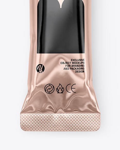 Glossy Metallic Stick Sachet Mockup