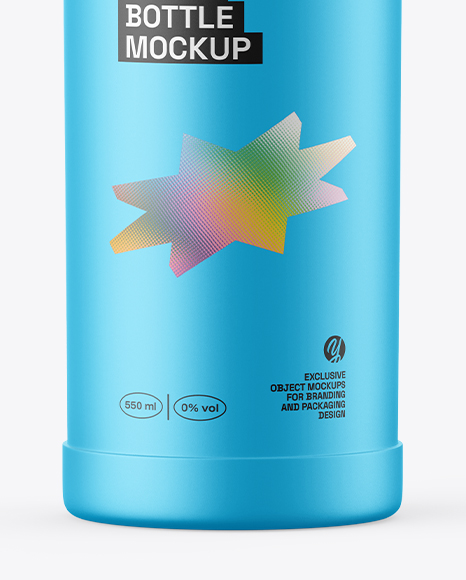 Matte Sport Bottle Mockup – Front View