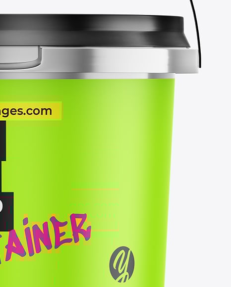 Metallized Plastic Bucket Mockup