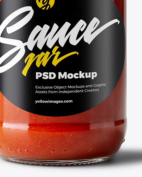 Glass Jar with Tomato Paste Mockup