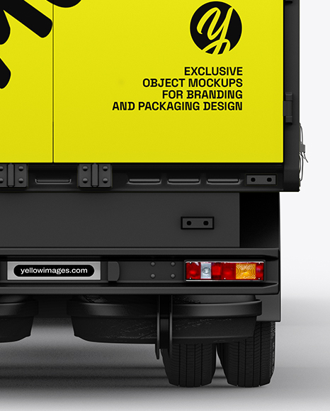 Semi Trailer Truck Mockup - Back View