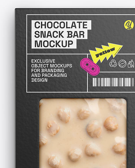 White Chocolate Bar with Nuts Mockup