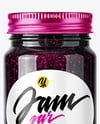 Glass Jar with Blueberry Jam Mockup