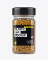 Square Plastic Jar with Fenugreek Seeds Mockup