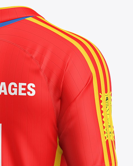 Soccer Kit Mockup - Back Half Side View