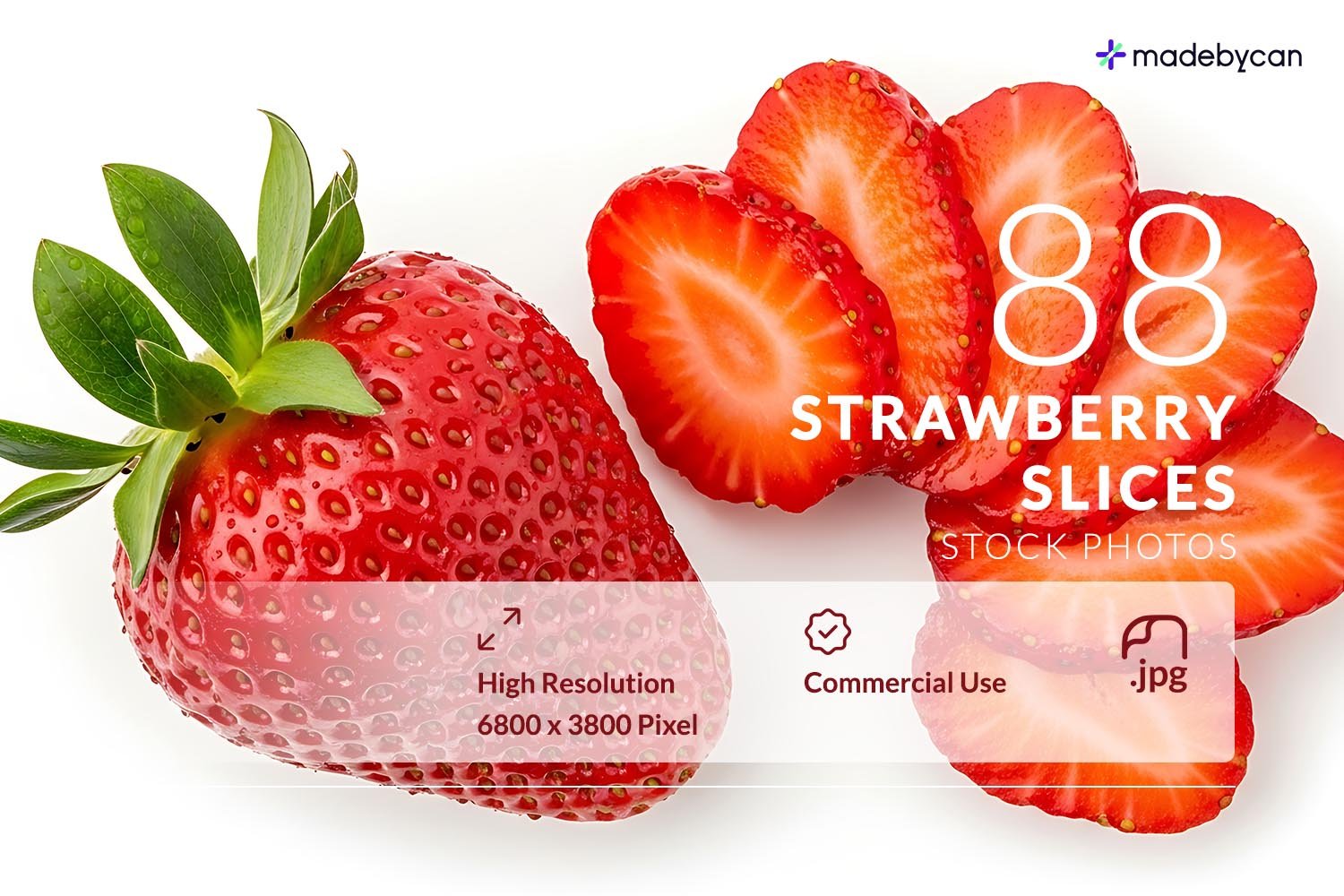 88 Strawberry Slice Stock Photos – Fresh Fruit Photography Collection