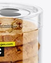 Clear Plastic Tube with Cookies Mockup