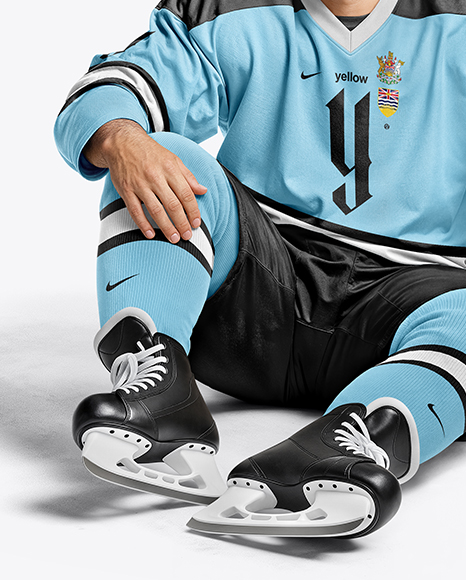 Ice Hockey Player with Stanley Cup Mockup