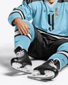 Ice Hockey Player with Stanley Cup Mockup