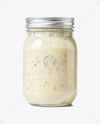 Clear Glass Jar with Clam Chowder Mockup