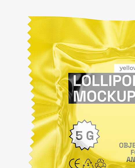Glossy Lollipop Sachet Mockup