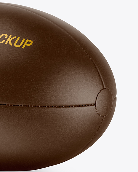 Vintage Leather Rugby Ball Mockup