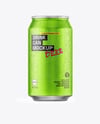 330ml Aluminium Can with Drops in the Hand Mockup