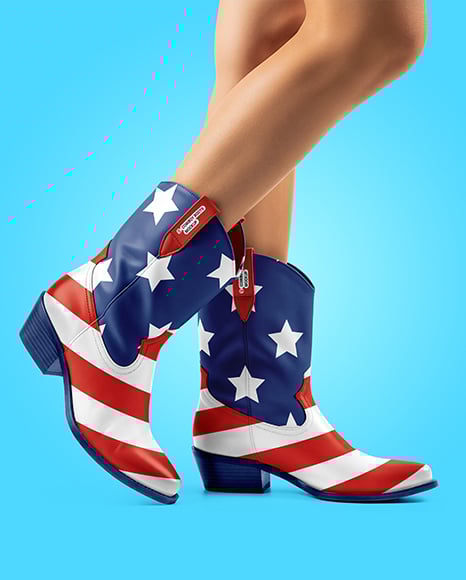 Cowboy Boots on Women's Legs Mockup