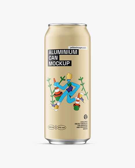 Aluminium Drink Can with Matte Finish Mockup - PSD Mockups