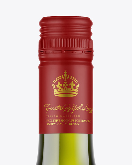 Green Glass White Wine Bottle Mockup