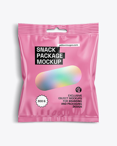 Glossy Snack Package Mockup - Cookie packaging mockup