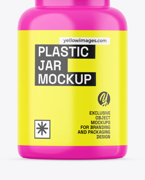 Glossy Supplement Bottle Mockup