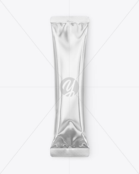 Glossy Metallic Stick Sachet Mockup