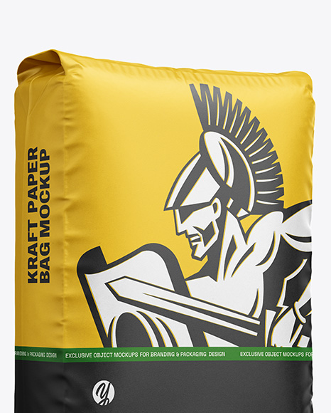 Kraft Paper Bag Mockup - Half Side View