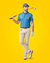 Man Wearing Golf Shirt and Chinos Mockup