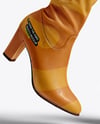 Pair of Over-The-Knee Boots on Women's Legs with Skirt Mockup