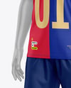 Full Soccer Kit w/ Mannequin Mockup - Half Side View