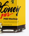 Hexagonal Glass Jar with Buckwheat Honey Mockup