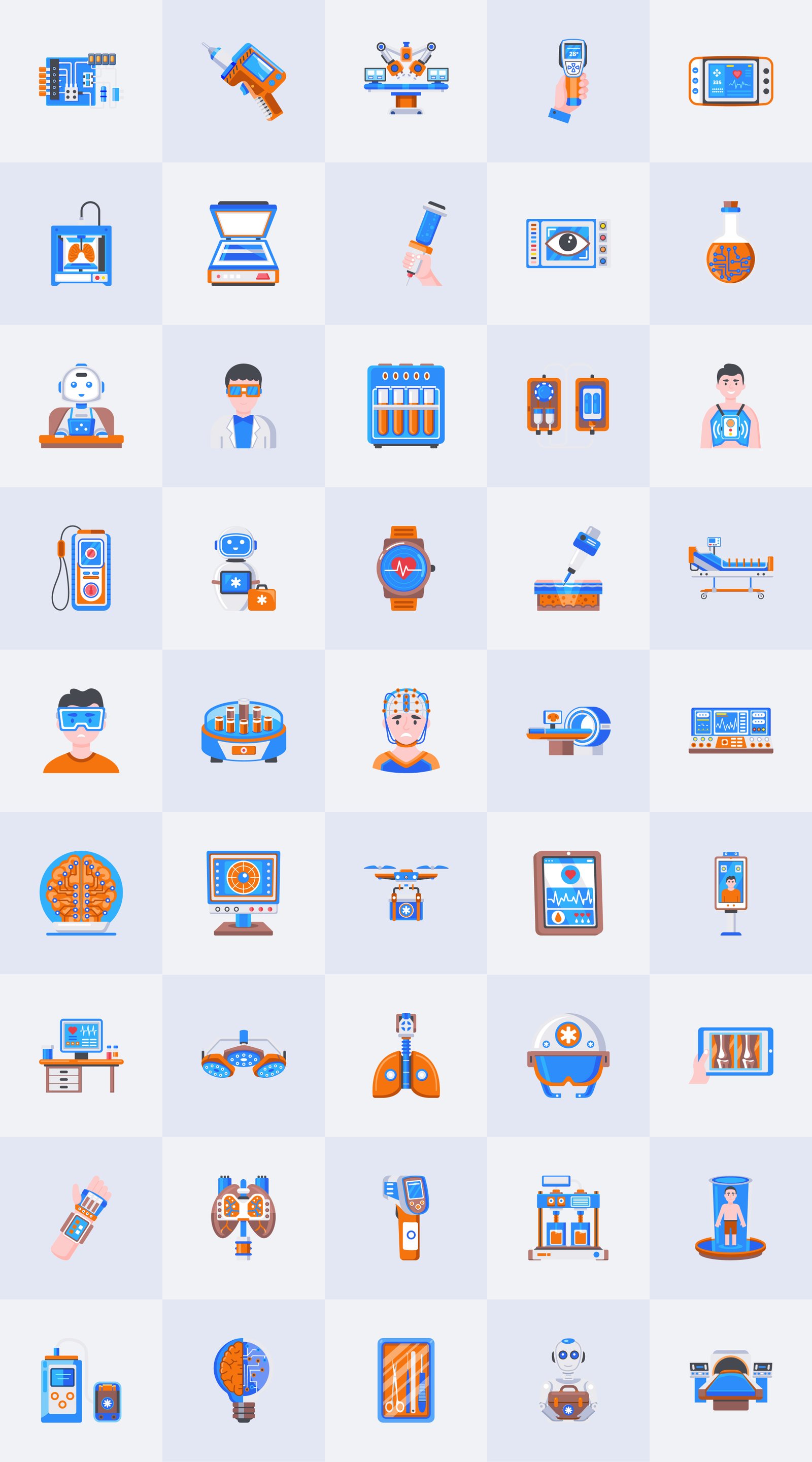 Medical Engineering Icon Set