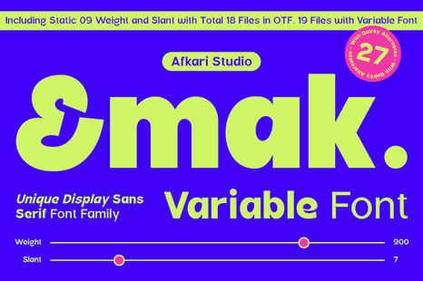 Emak - Modern Sans Serif Typeface with Variable Font - Bold font